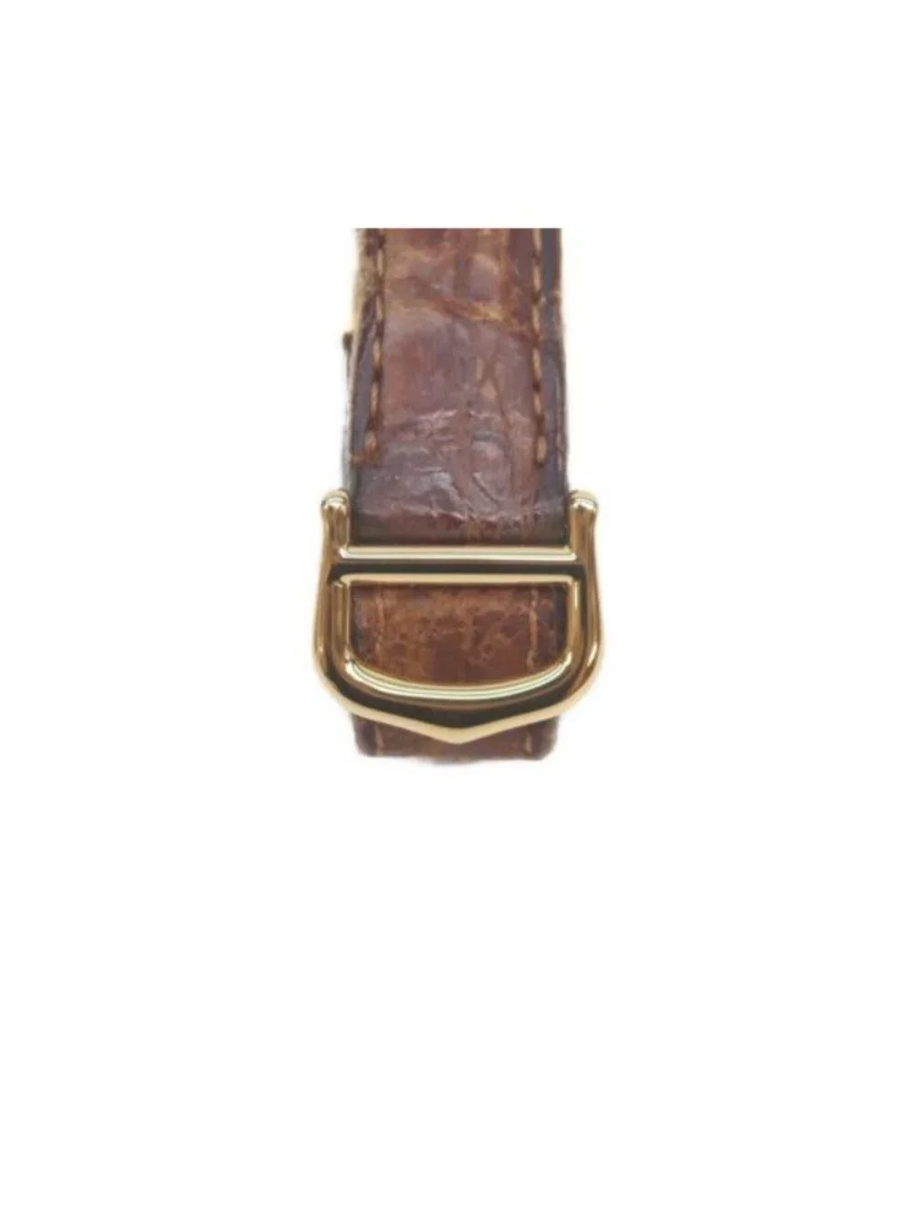 Cartier Must Tank Vermeil SM Rear Era Flying Roman Ivory Dial Quartz Leather